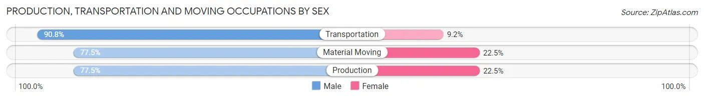 Production, Transportation and Moving Occupations by Sex in Zip Code 53002