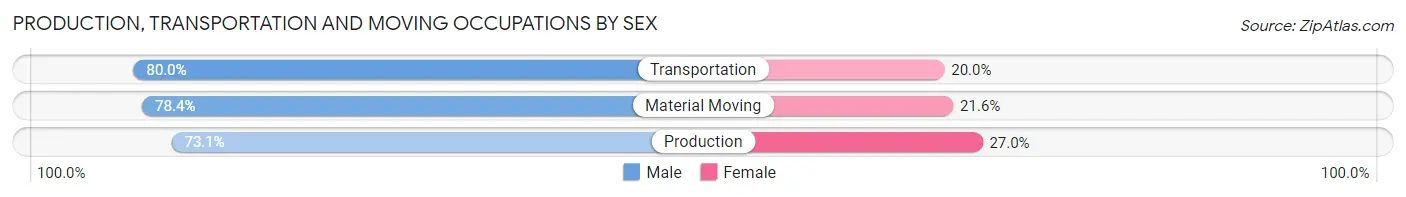 Production, Transportation and Moving Occupations by Sex in Zip Code 53402