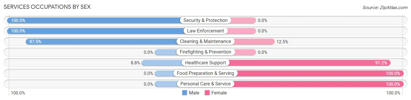 Services Occupations by Sex in Zip Code 53510