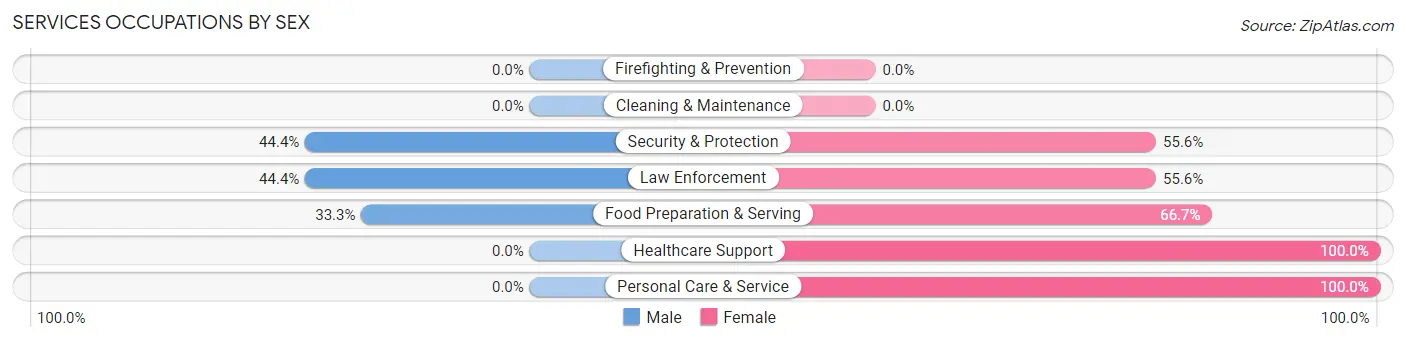 Services Occupations by Sex in Zip Code 53587