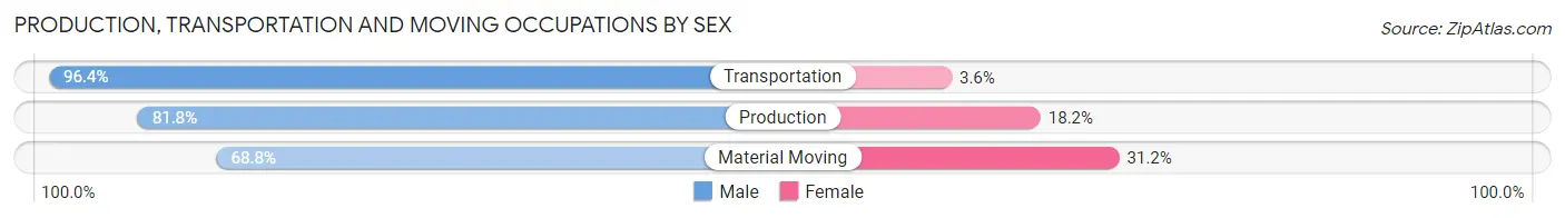 Production, Transportation and Moving Occupations by Sex in Zip Code 53963