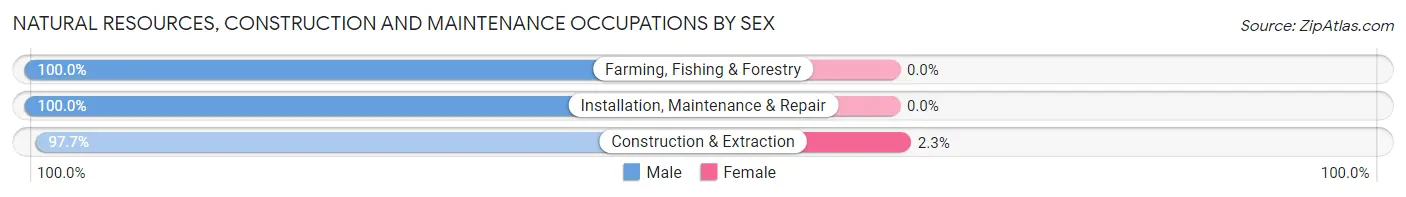 Natural Resources, Construction and Maintenance Occupations by Sex in Zip Code 54658