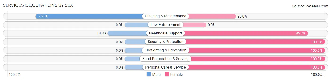 Services Occupations by Sex in Zip Code 54888