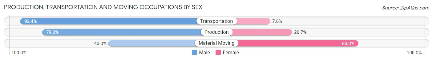 Production, Transportation and Moving Occupations by Sex in Zip Code 55008