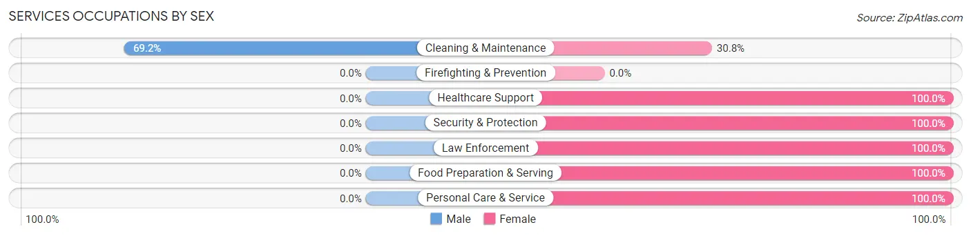 Services Occupations by Sex in Zip Code 55017