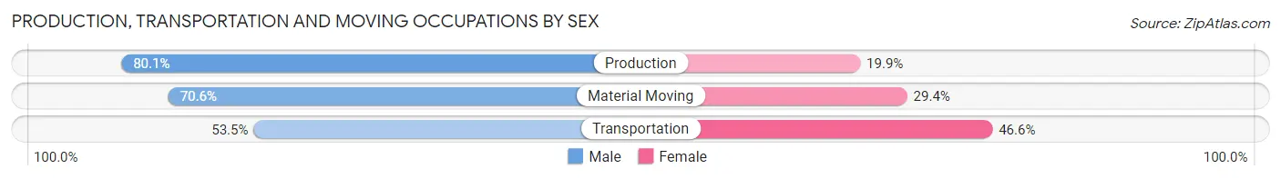 Production, Transportation and Moving Occupations by Sex in Zip Code 55311