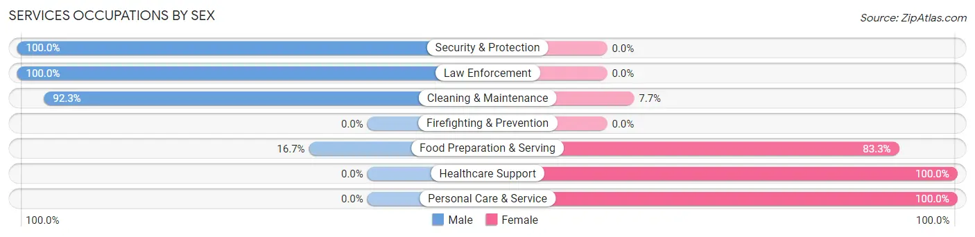 Services Occupations by Sex in Zip Code 55312