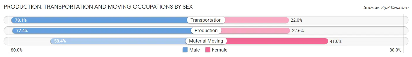 Production, Transportation and Moving Occupations by Sex in Zip Code 55320