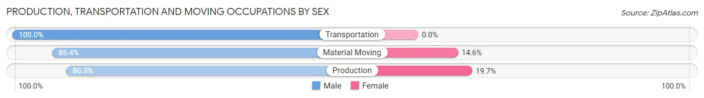 Production, Transportation and Moving Occupations by Sex in Zip Code 55322