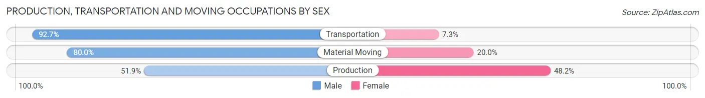 Production, Transportation and Moving Occupations by Sex in Zip Code 55335