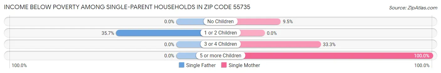 Income Below Poverty Among Single-Parent Households in Zip Code 55735
