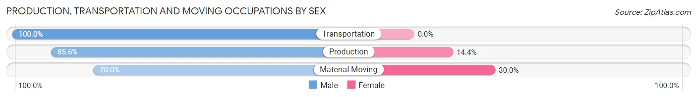 Production, Transportation and Moving Occupations by Sex in Zip Code 55956