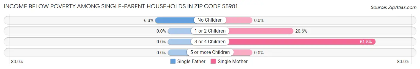 Income Below Poverty Among Single-Parent Households in Zip Code 55981