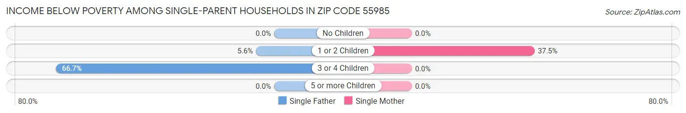 Income Below Poverty Among Single-Parent Households in Zip Code 55985