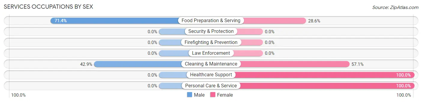 Services Occupations by Sex in Zip Code 56111