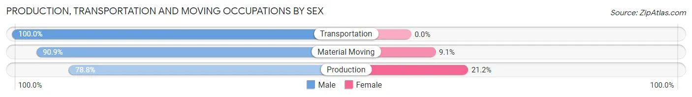 Production, Transportation and Moving Occupations by Sex in Zip Code 56129