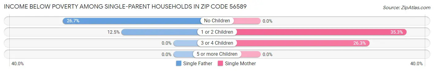Income Below Poverty Among Single-Parent Households in Zip Code 56589