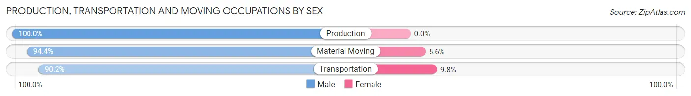 Production, Transportation and Moving Occupations by Sex in Zip Code 57045