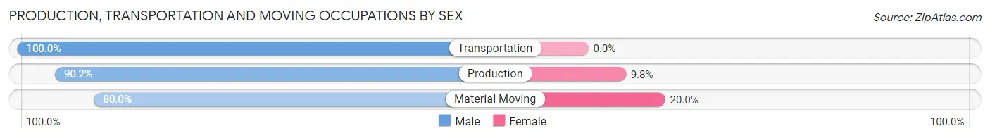 Production, Transportation and Moving Occupations by Sex in Zip Code 57221