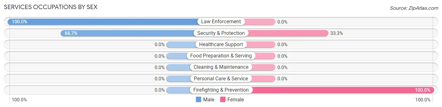 Services Occupations by Sex in Zip Code 57256