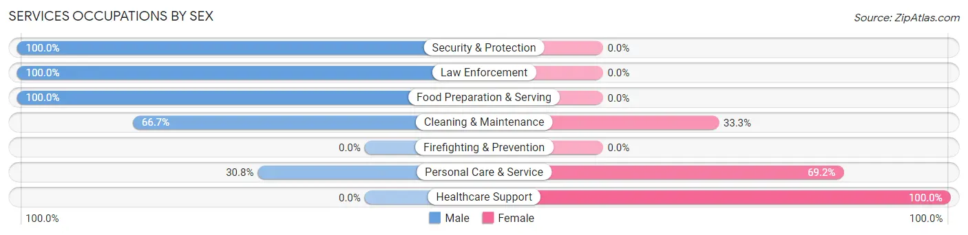 Services Occupations by Sex in Zip Code 57311