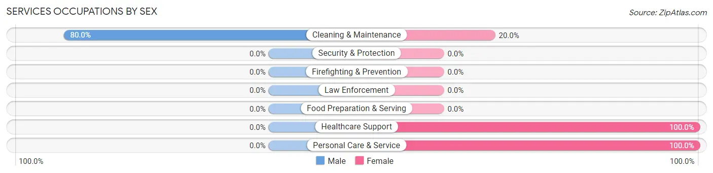 Services Occupations by Sex in Zip Code 57374