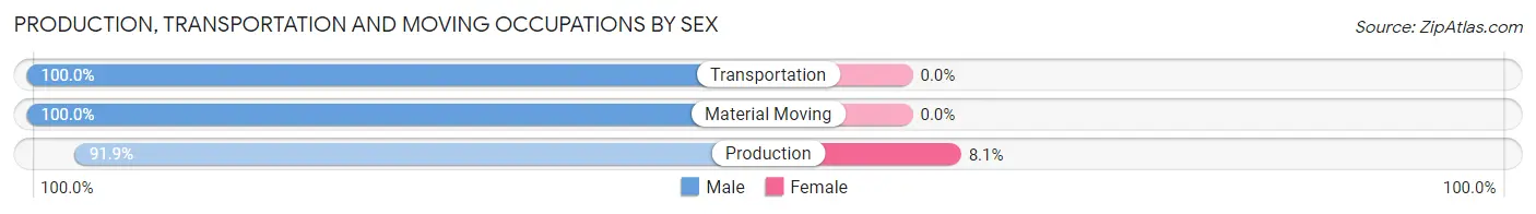 Production, Transportation and Moving Occupations by Sex in Zip Code 57384