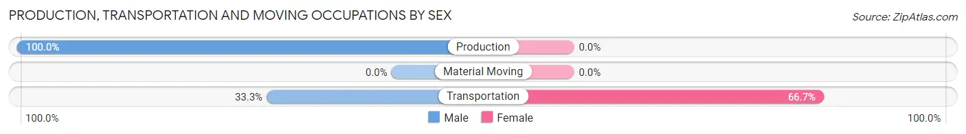 Production, Transportation and Moving Occupations by Sex in Zip Code 58651