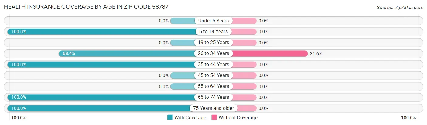 Health Insurance Coverage by Age in Zip Code 58787