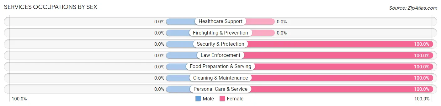 Services Occupations by Sex in Zip Code 58787