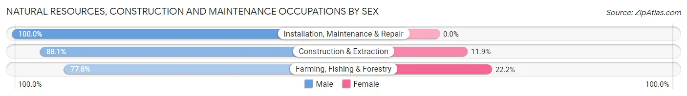 Natural Resources, Construction and Maintenance Occupations by Sex in Zip Code 59050