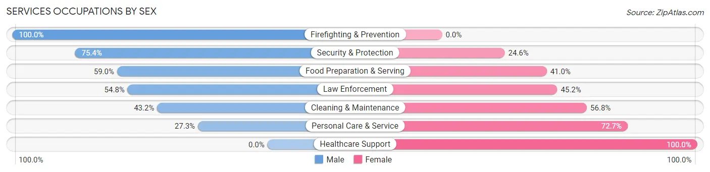 Services Occupations by Sex in Zip Code 59072