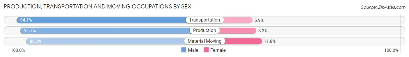 Production, Transportation and Moving Occupations by Sex in Zip Code 59425