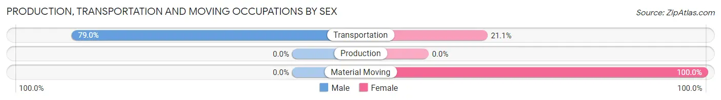 Production, Transportation and Moving Occupations by Sex in Zip Code 59542