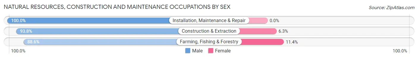 Natural Resources, Construction and Maintenance Occupations by Sex in Zip Code 59721