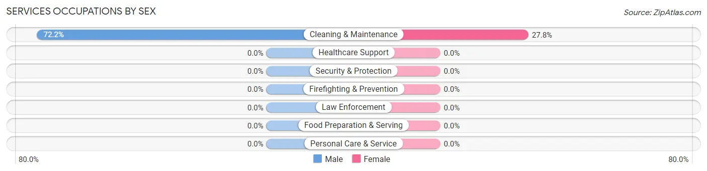 Services Occupations by Sex in Zip Code 59756
