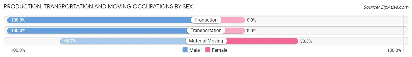 Production, Transportation and Moving Occupations by Sex in Zip Code 59812
