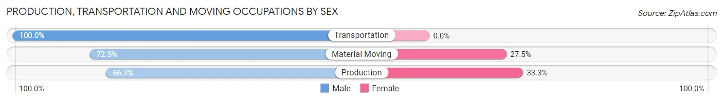 Production, Transportation and Moving Occupations by Sex in Zip Code 59858
