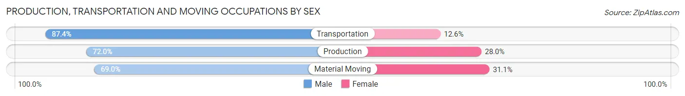 Production, Transportation and Moving Occupations by Sex in Zip Code 60030