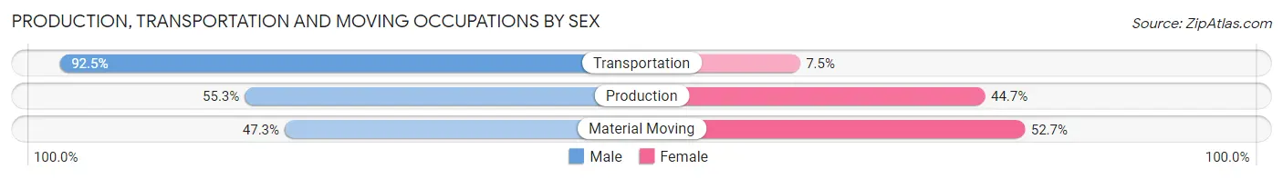 Production, Transportation and Moving Occupations by Sex in Zip Code 60484