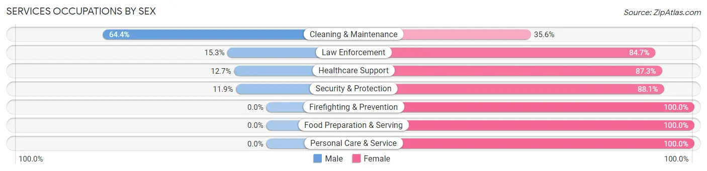 Services Occupations by Sex in Zip Code 60484