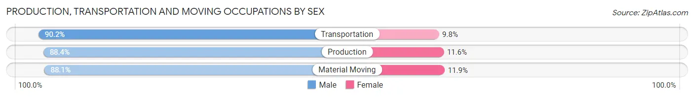 Production, Transportation and Moving Occupations by Sex in Zip Code 60487