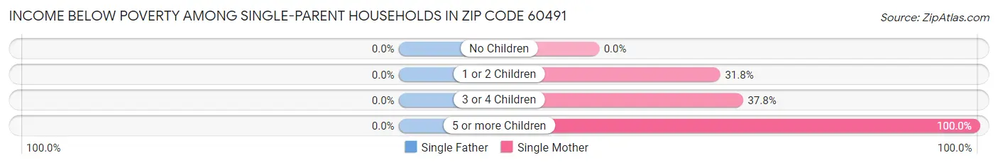 Income Below Poverty Among Single-Parent Households in Zip Code 60491