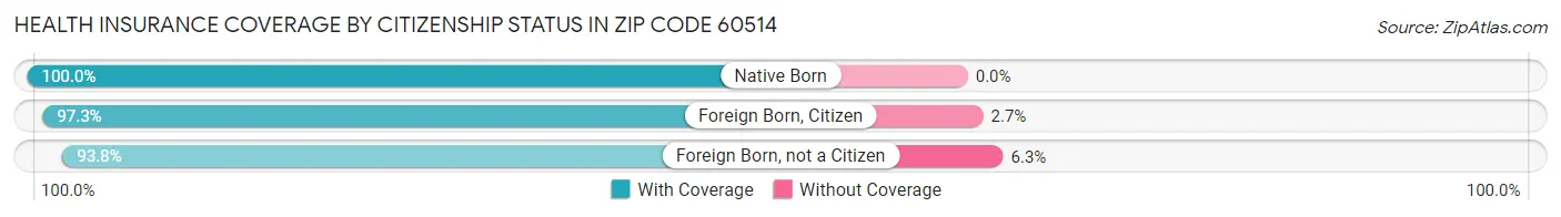 Health Insurance Coverage by Citizenship Status in Zip Code 60514