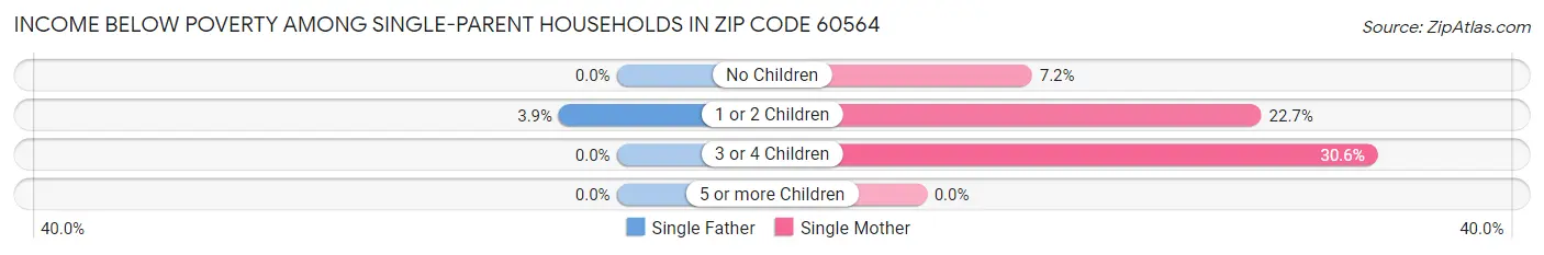 Income Below Poverty Among Single-Parent Households in Zip Code 60564