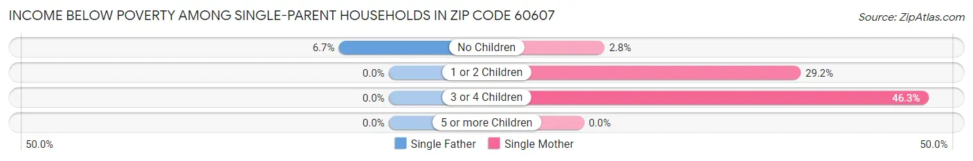 Income Below Poverty Among Single-Parent Households in Zip Code 60607