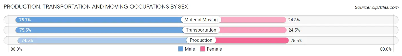Production, Transportation and Moving Occupations by Sex in Zip Code 60646