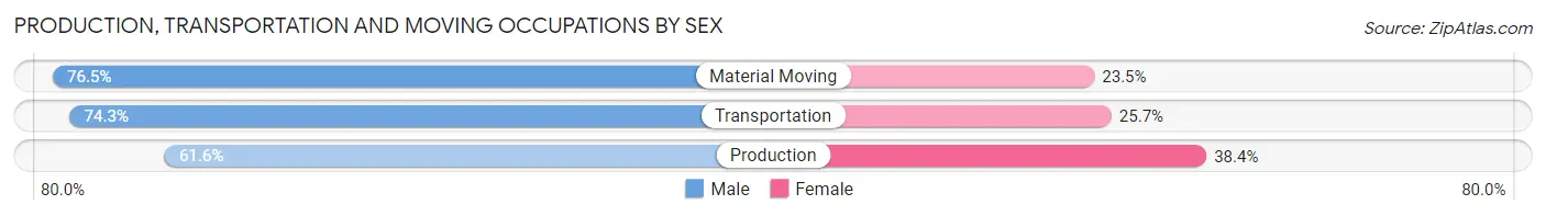 Production, Transportation and Moving Occupations by Sex in Zip Code 60647