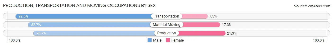 Production, Transportation and Moving Occupations by Sex in Zip Code 60656
