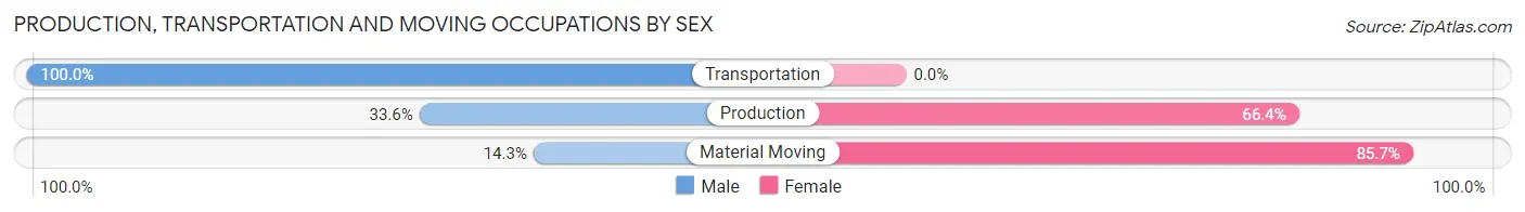 Production, Transportation and Moving Occupations by Sex in Zip Code 60958